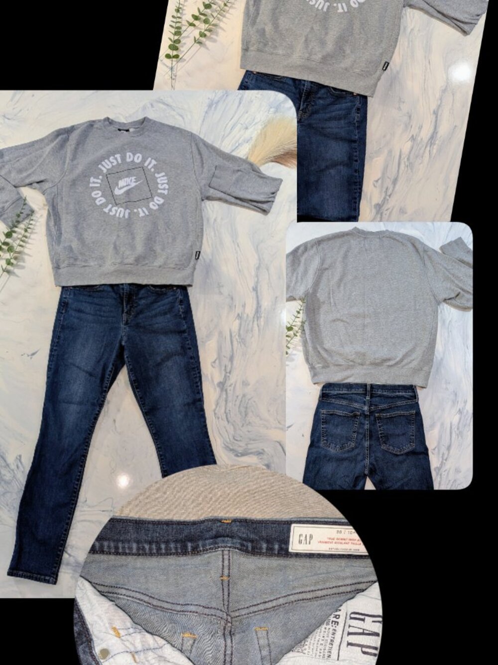 Ensemble Sport : Coton Ouaté Nike M + Jeans Gap True Skinny Haute